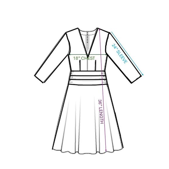 I.N.C. International Concepts Women Printed Surplice V-Neck Long-Sleeve Dress M - Picture 5 of 11